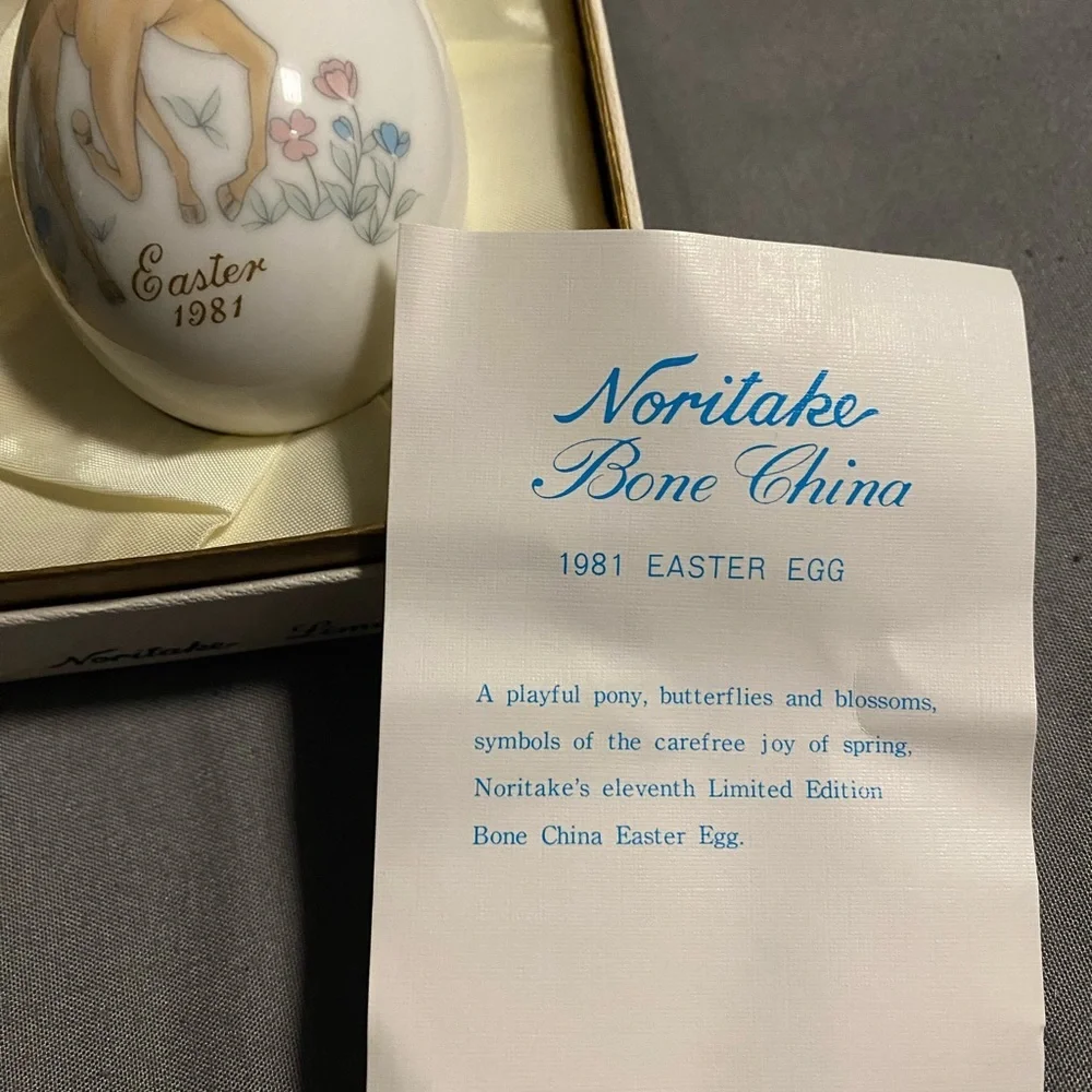 Noritake Easter Egg 1981 Horse Bone China Limited Edition w Box